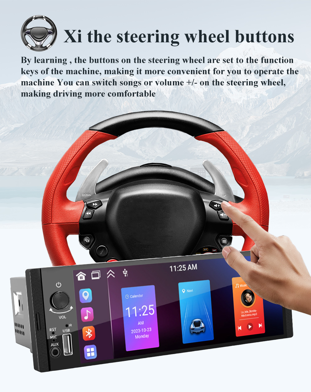 Hot Selling 6.36inch Car Navigator Smart Car Reverse Image Multimedia All-In-One Bluetooth Android Player