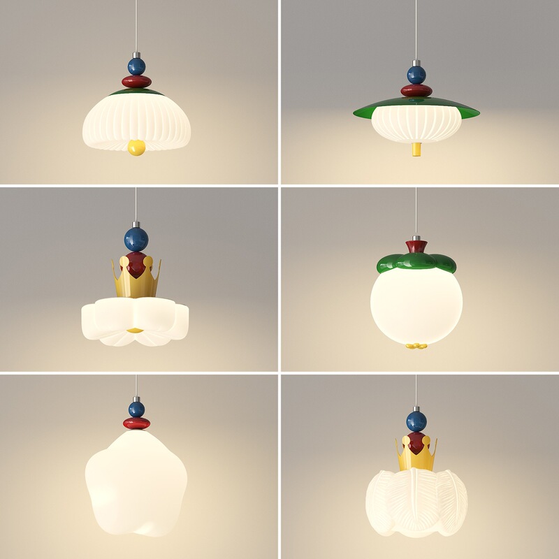 Memphis Vintage Colorful Cream-Style Bedside Star Pendant Light, Warm and Romantic Children's Room Eye-Protection Lamp Memphis Vintage Colorful Cream-Style Bedside Star Pendant Light, Warm and Romantic Children's Room Eye-Protection Lamp