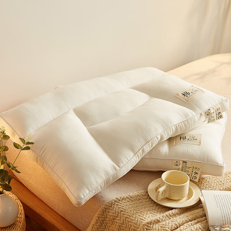 Almohada de fibra de soja de algodón de clase A para dormir, una columna cervical, almohada para el cuello individual, núcleo de almohada bajo, cabeza entera