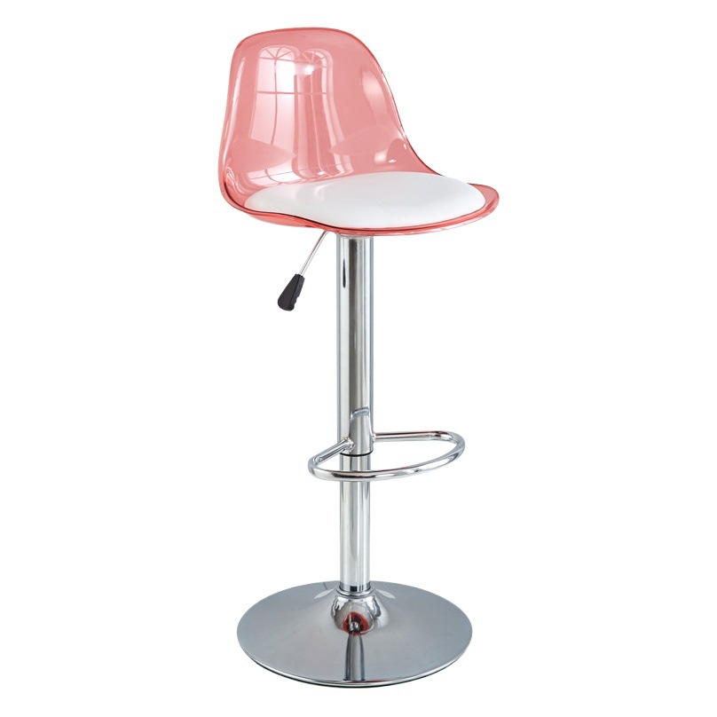 Plastic bar chair modern simple lifting rotating bar chair front desk high chair pet transparent Eames bar chair