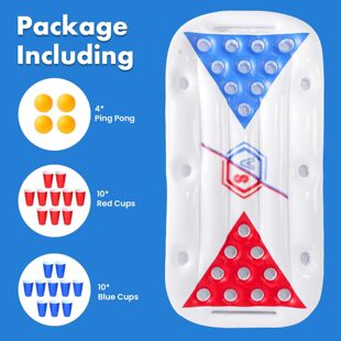 Pool Inflatable Table Tennis Game Table Floating Row Family Game Props Party Inflatable Cup Holder Cooling Ice Bar Floating Row