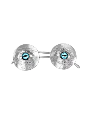 Yaxa sancaqları Glasses Brooch Simple and Creative - silver-18k