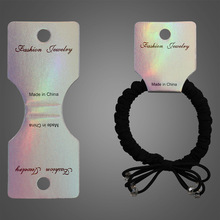 韩版高档银色加厚纸卡 发绳吊牌特种纸对折卡片手工订卡包装材料