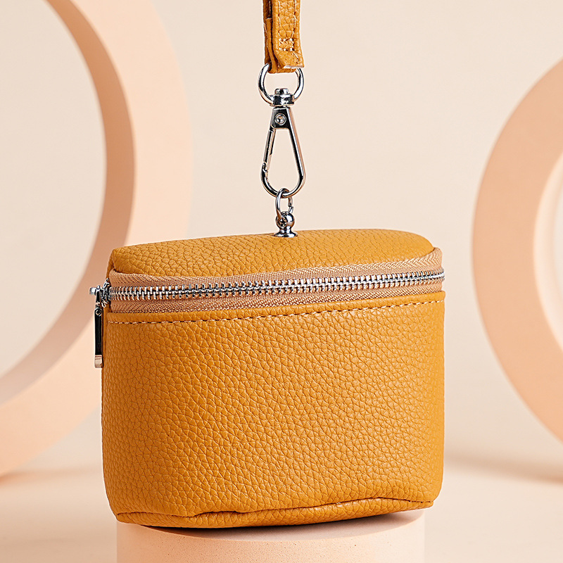 Mini damas de piel suave lichi cuadrado cuerdas pequeñas bolsas de cambio creativas de piel suave lápiz labial pequeños objetos