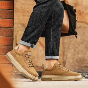Men's Shoes Autumn New Outdoor Fashion Casual Shoes 2025 Men's Thick Sole Low Top Retro Workwear Board Shoes