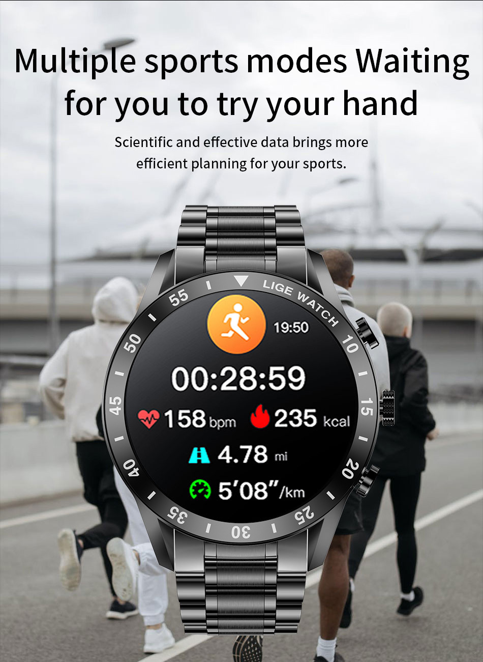 LIGE/Smart wasserdichte Uhr, automatische Herzfrequenz-Schlafüberwachung, multifunktionale Fernbedienung, Fotografie, große Reichweite_voghion.com