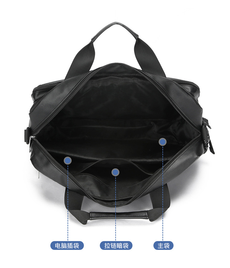 The new 2024 minimalist and sophisticated briefcase men's large-capacity casual sports single-shoulder bag is water-resistant for cross-border use undefined