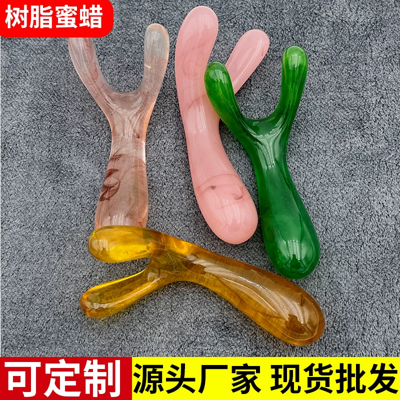 Y-образный нос соскоб пчелиный воск смолы большой двухвилочный Y-образный массажный палочка для лица смола соскоб нос оздоровительные массажные палочки