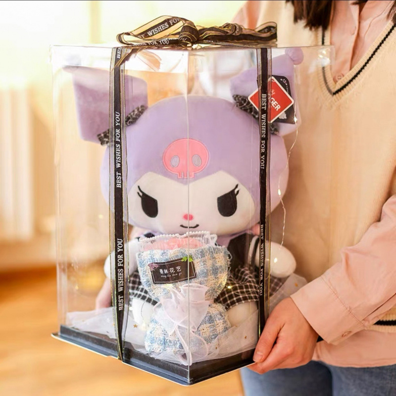 쿠로메 + 선물 상자 + 꽃다발 + 축하 카드 + 램프 + 라피아