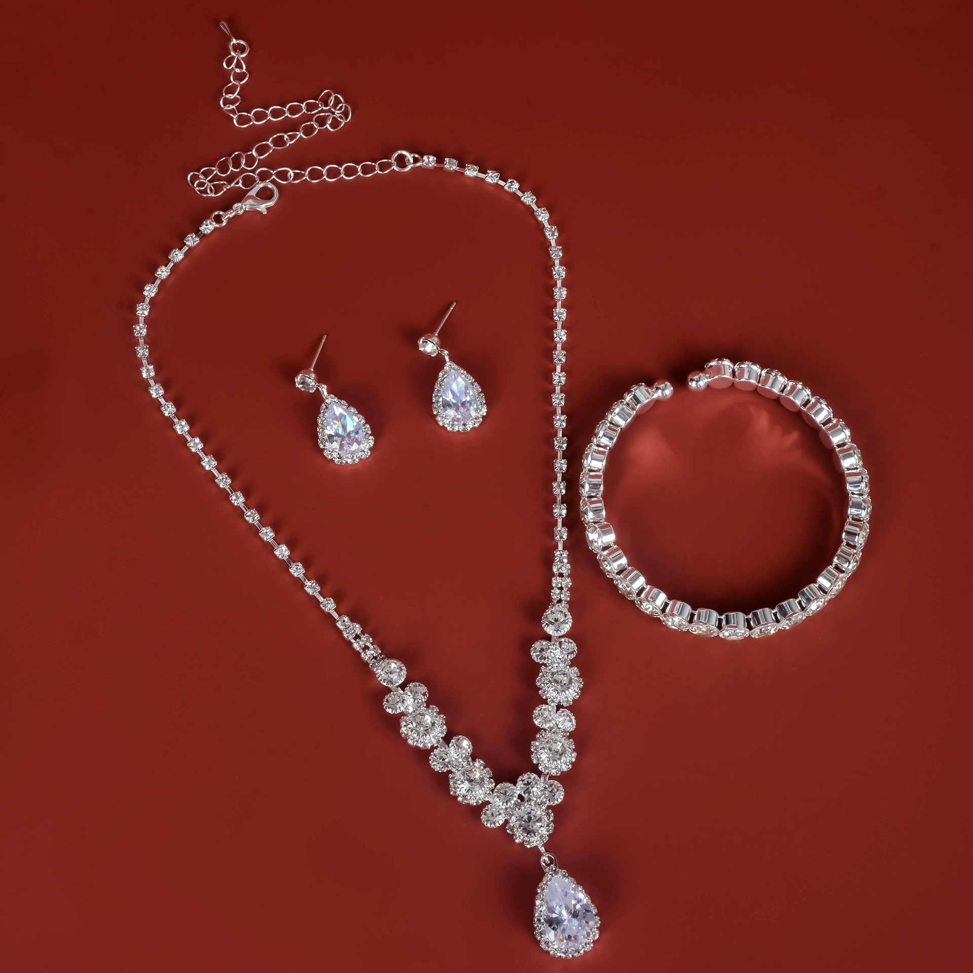 Серебряное украшение, набор, ожерелье, универсальный браслет