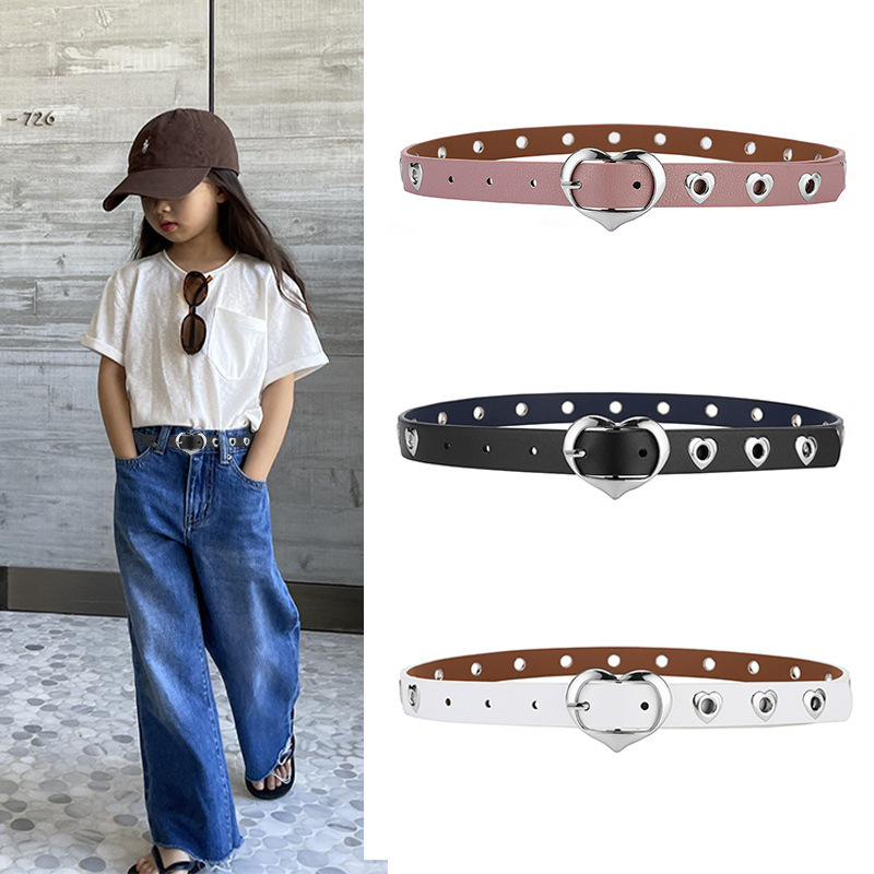 Children's Loving Eye Buckle Decorative Trouser Belt Korean Style Cute Sweet Loving Eye Belt Children Fashion All-match