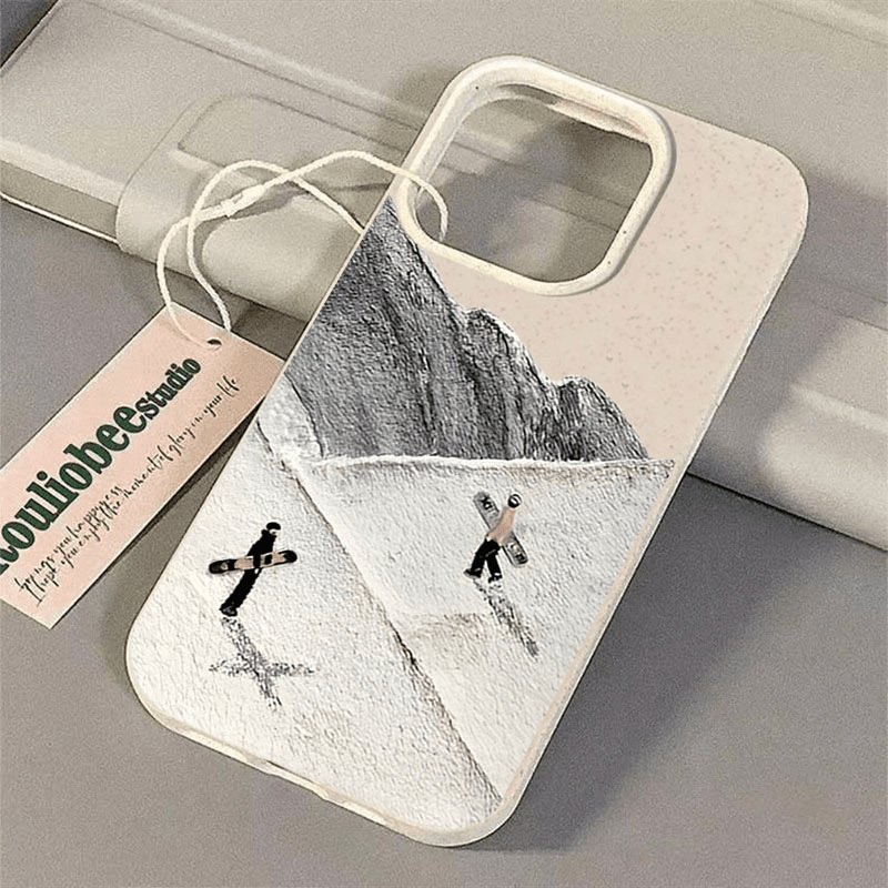 Snow Mountain Skiing for Apple 16promax Mobile Phone Case iPhone14plus Drop 15 Creative 13 Personality 12