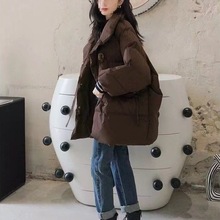 棉服女潮ins冬季2025新款洋气棉袄小众韩版宽松立领面包服中学生