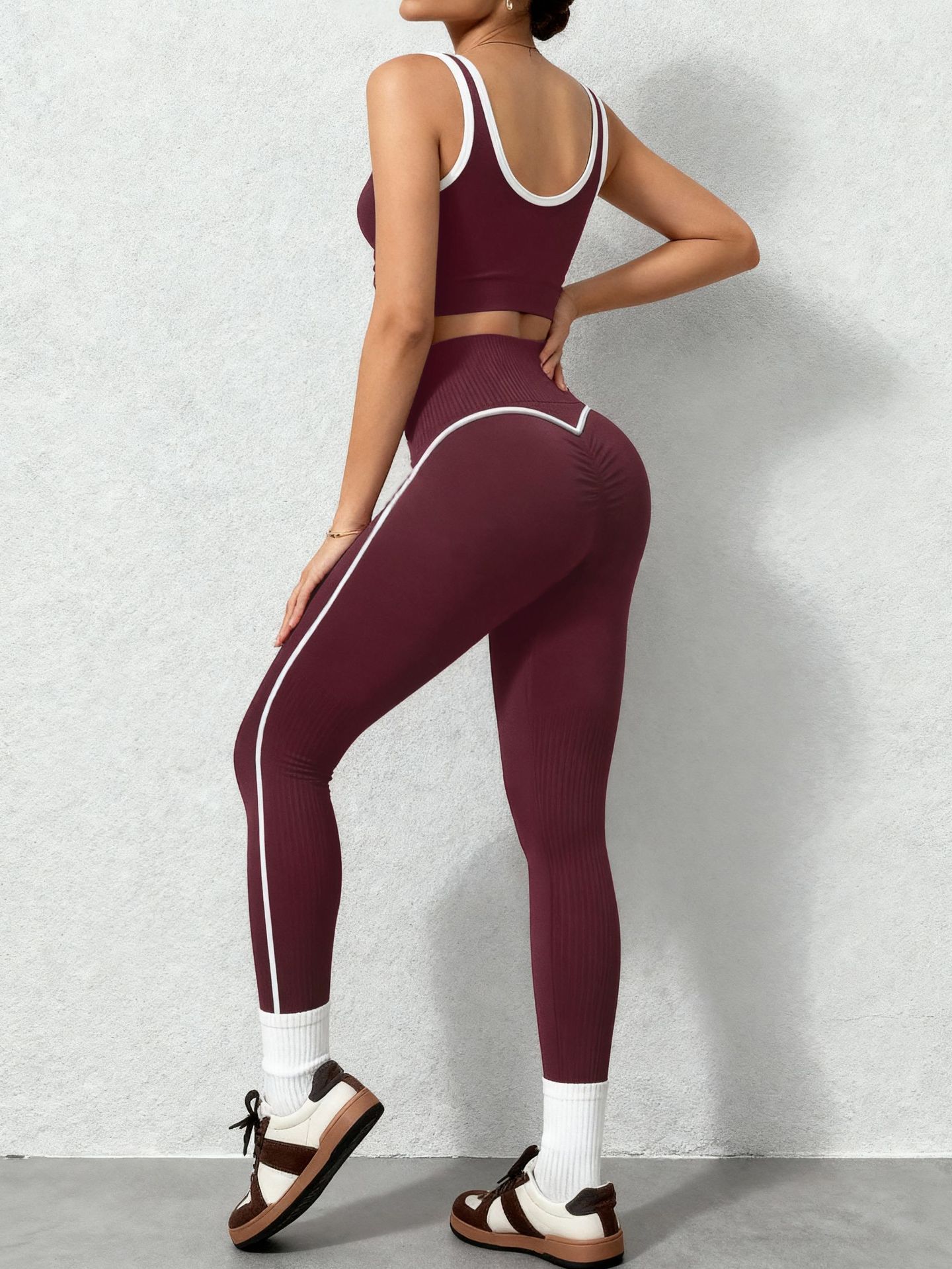 Dames sportset yoga legging push-up sneldrogend fitnesspak_voghion.com