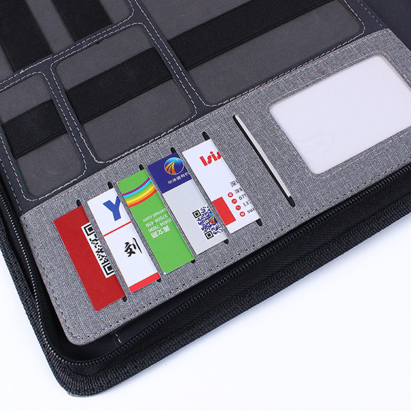 a4夹板文件夹书写板带移动电源充电宝商务签约本多功能经理夹l