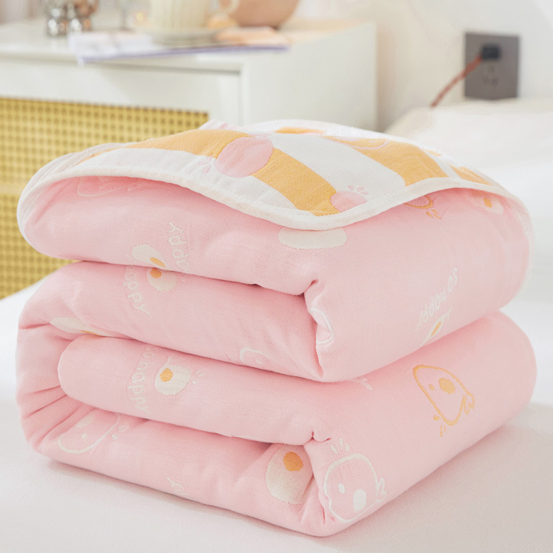 (Whale pink) / 90x 100cm "cotton 6 layer yarn" baby