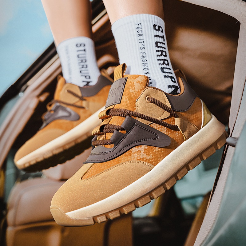 Tendencia de zapatos de cuero para hombres primavera 2025, nuevos zapatos deportivos y casuales para estudiantes, zapatos de moda para hombres, aumento de altura y suela gruesa