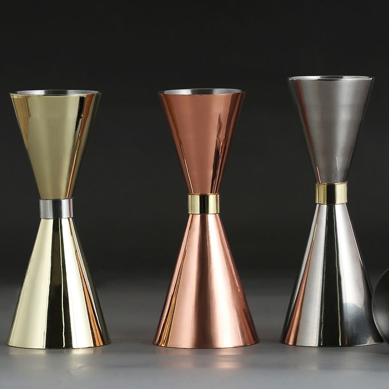 WBZ7 Stainless Steel 304 Dual-Head Measuring Glass Pourer with Graduations Ounce Glass Cup Bartending Tool