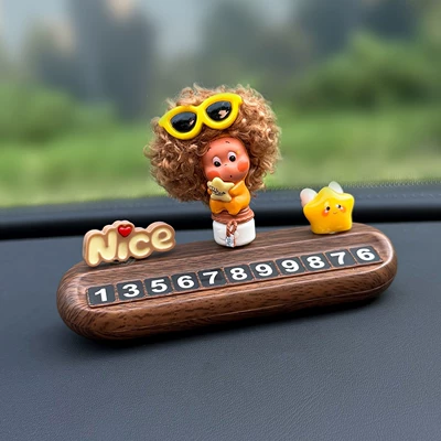 Car, Cute Female Car – Nömrəli dayanma kartı - exploding-star-wish-bottle-wood-grain-parking-sign-comes-with-5-sets-of-numbers