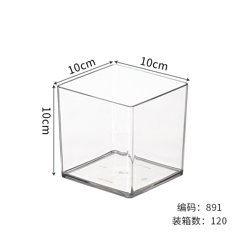 Jarrón de flores de plástico de sensación medieval de alta gama - Múltiples tamaños, alta transparencia, cubo despertador de flores, a prueba de caídas, imitación de vidrio, cubo para floristería/flores frescas