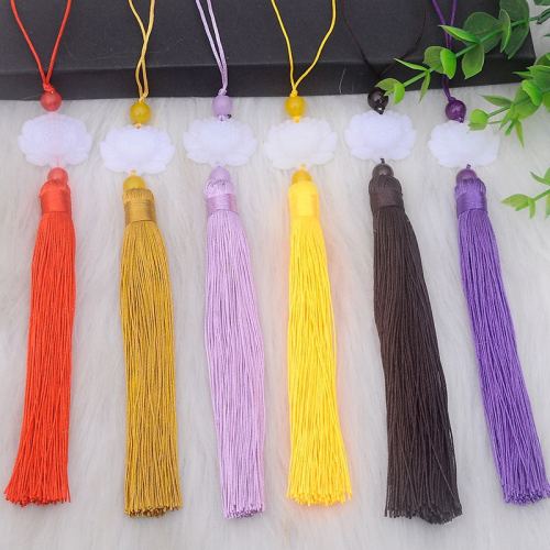Lotus tassel hanging tassels ancient costume pressed lapel ancient style Hanfu white jade lotus tassel diy fan pendant tassels hanging tassels wholesale