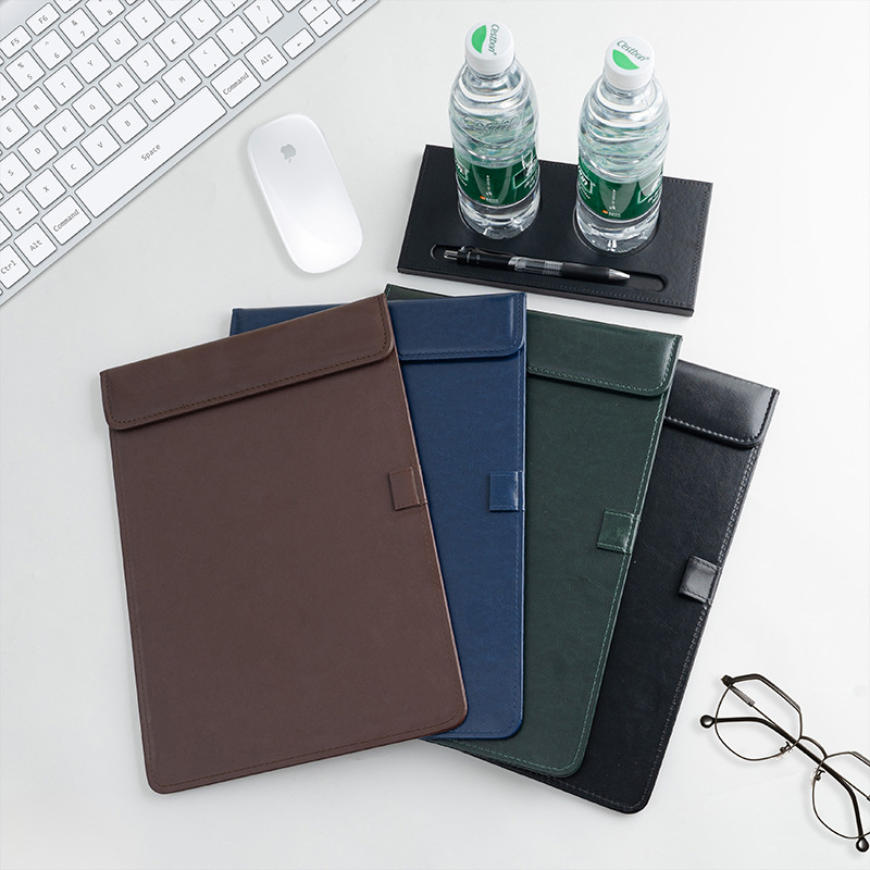 A4 파일 클립 자석 클립보드 메모 클립 가죽 서류 클립 비즈니스 회의 필기 패드 비즈니스 선물