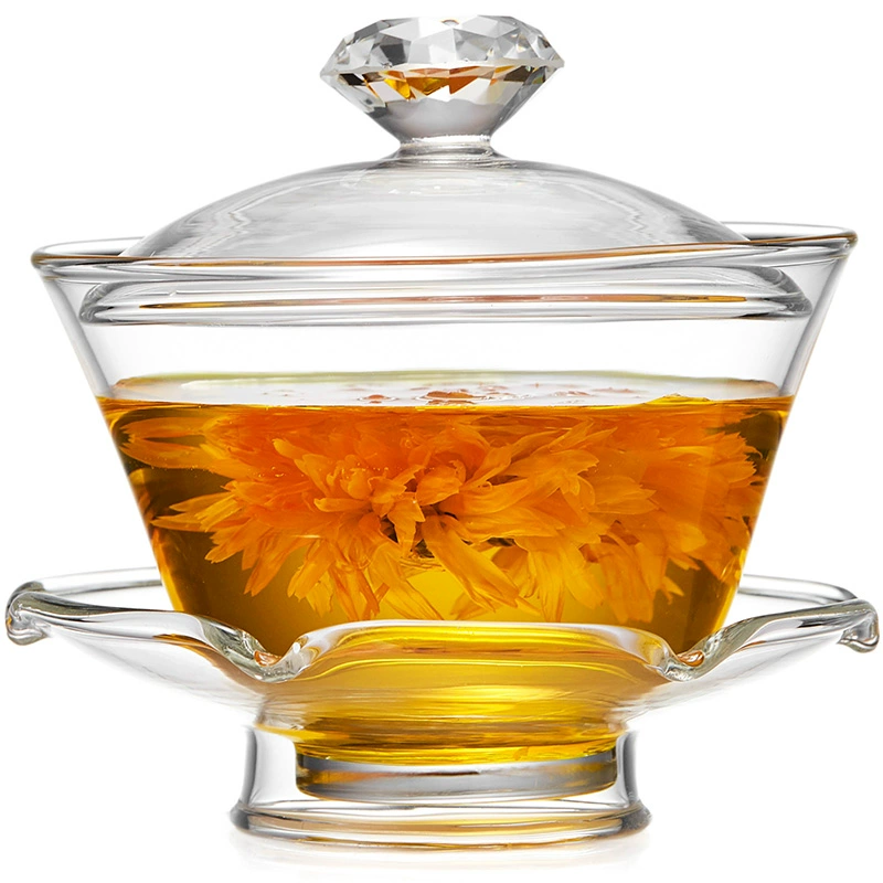 Glass tea cup, transparent tea set, big grabber