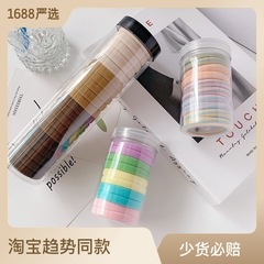 Japanese and Korean Candy Color Seamless Elastic Hairband Braided Hair Tie Rubber Band Towel Hair Ring Korean Influencer Hair Ties