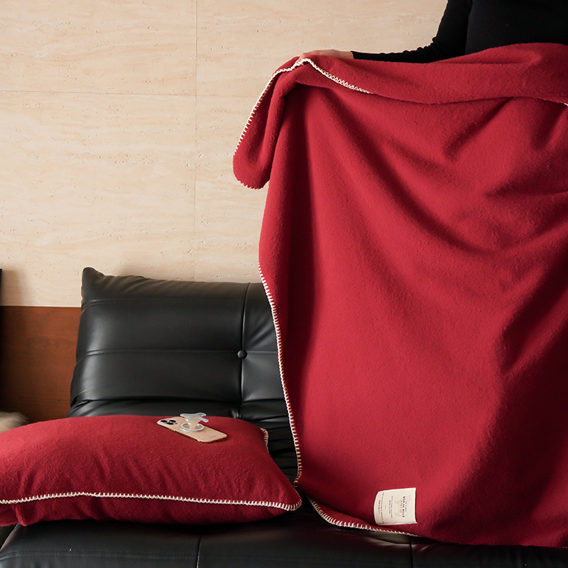 빅 레드 축제 버건디 하이 엔드 센스 바이오닉 울 플러시 담요 침실 소파 NAP 커버 담요 캐주얼 솔리드