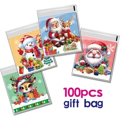ファッション新型サンタクロースopp自己粘着袋アニメファッション雪だるま模様プレゼント袋クリスマス包装袋