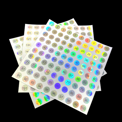 Number label sticker 1-300 sequential, waterproof, non-fade, laser reflective nail art marker sticker