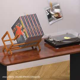 木制黑胶唱片收纳架CD光盘整理架大容量唱片储物架专辑支架