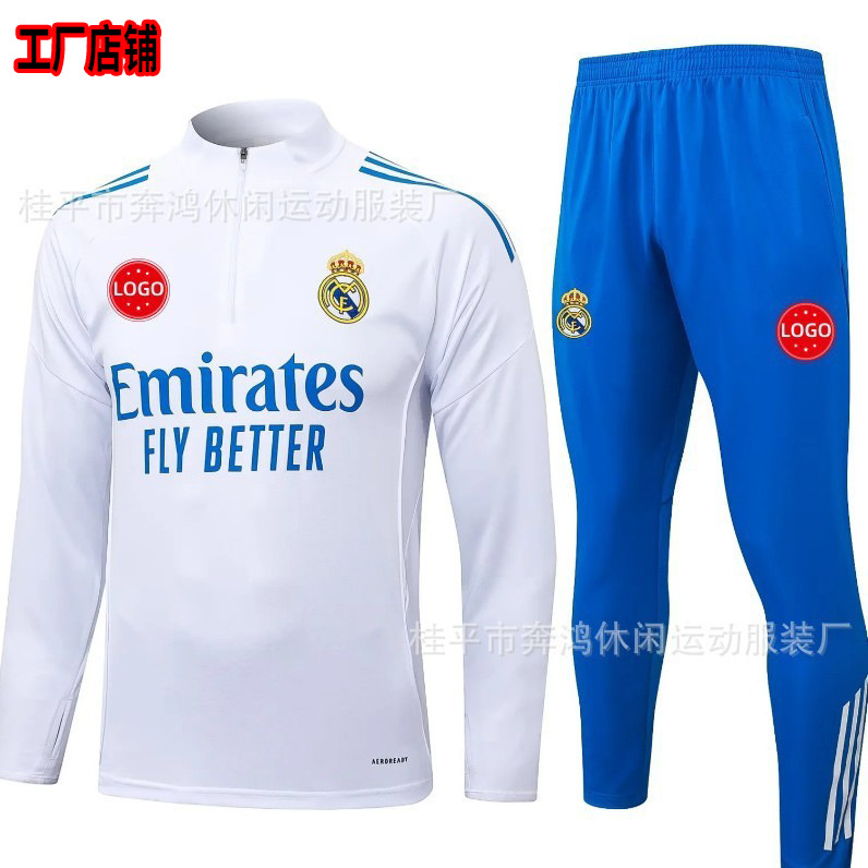 Nuevo conjunto de camiseta de fútbol 2526 manga larga media cremallera Arsenal Liverpool Barcelona Miami Real Madrid camiseta de fútbol