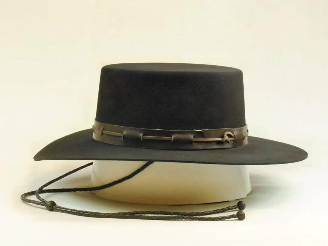 Solid Color Sheep Felt Leather Decorative Wool Top Hat_voghion.com