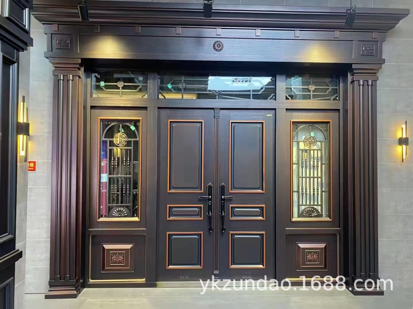 锌合金四开别墅玻璃大门