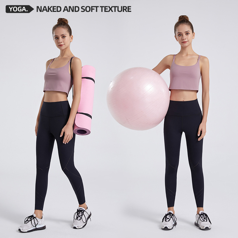 2024 nueva cintura alta pantalones de yoga desnudo estiramiento láser ahueca hacia fuera pantalones de fitness apretado cadera levantamiento deportes pantalones recortadas