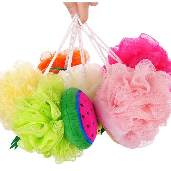 Bola de baño con forma de fruta de color espumoso para el hogar, baño lindo, baño gris, suave, no es fácil de dispersar