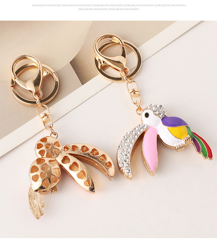European Style Modern Style Alloy Bird Unisex Bag Pendant Keychain display picture 5