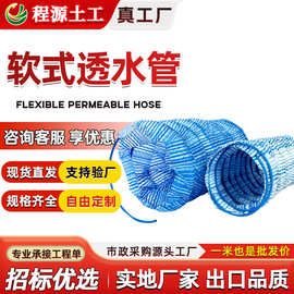 绿化地下排水透水管地基路基工程渗水管钢丝加筋弹簧50软式透水管