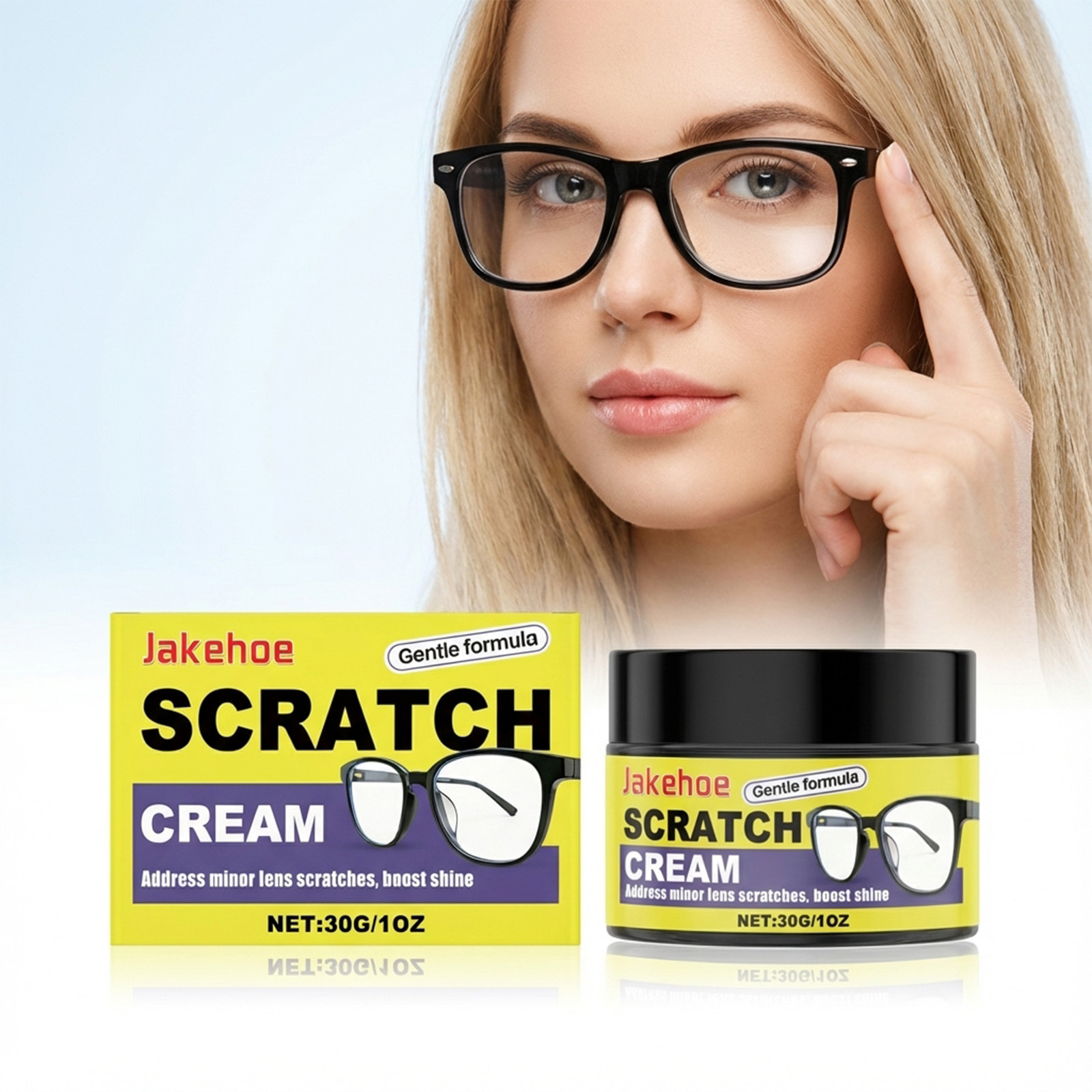 Jakehoe Eyelash Scratch Care Cream, limpieza y renovación de eyelashes para varios tipos de crema de cura de lentes image 1