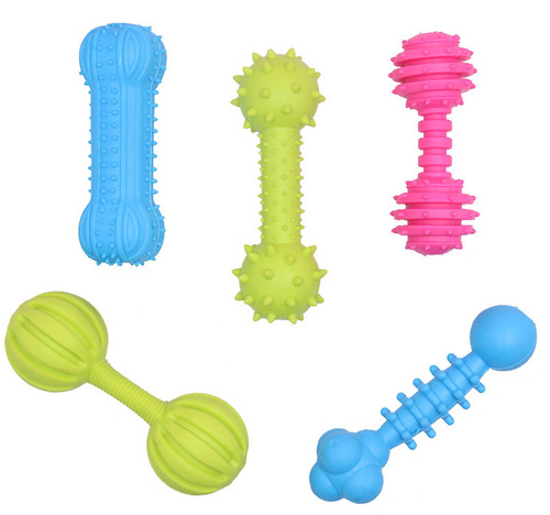 Pet toys wholesale barbell sound chewing glue tpr material toys cross-border new product chewing and molaring dog toys