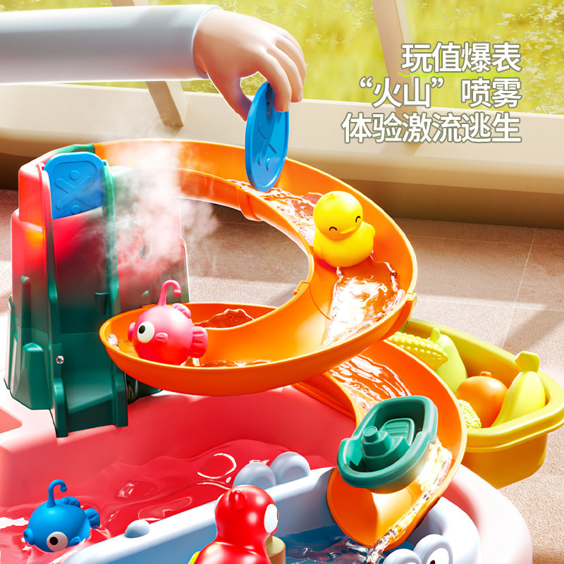 子供用食器洗い機のおもちゃ水循環電気ウォーターパークベビープレイハウスキッチン女の子の誕生日プレゼント|undefined