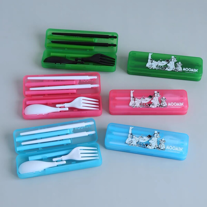 3 Color Export Day Single Moomin Moomin Ami Boxed Portable Tableware Foldable Chopsticks Fork Spoon