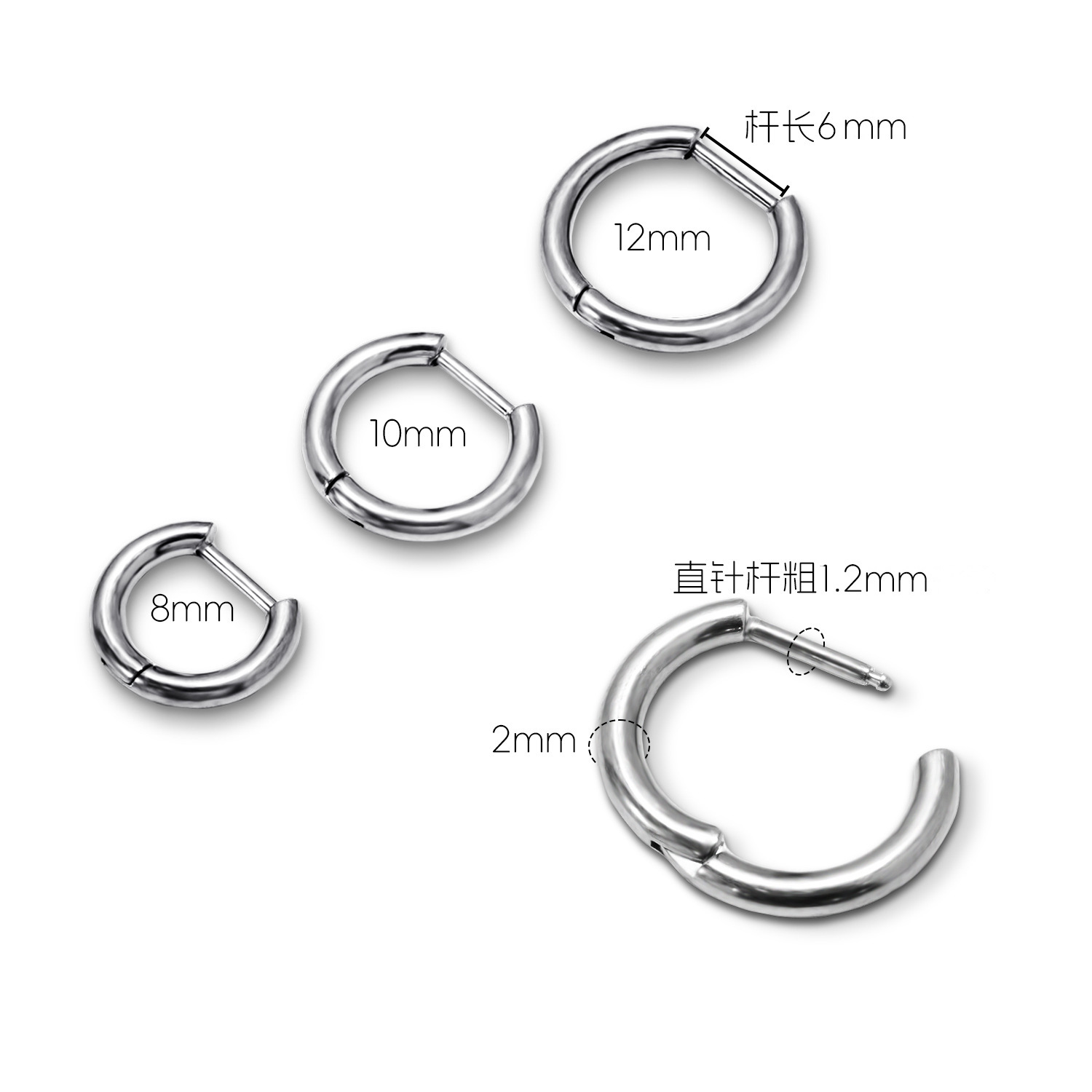 Pointed labret stud close-up product detail