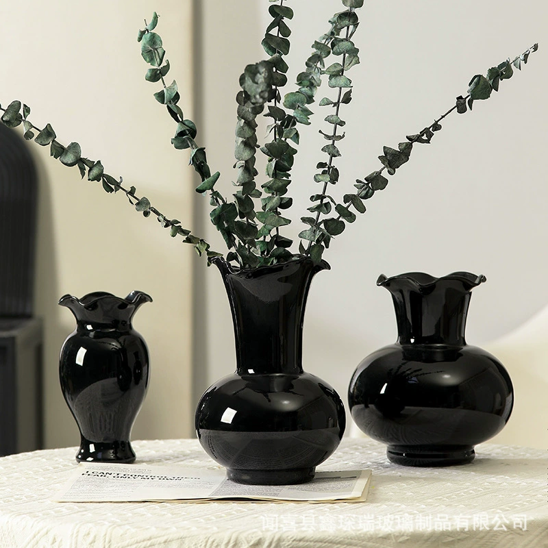 Легкая экстравагантная маленькая ваза высокого уровня гостиная стеклянная цветочная композиция модельный номер отеля B & B украшения стеклянная ваза