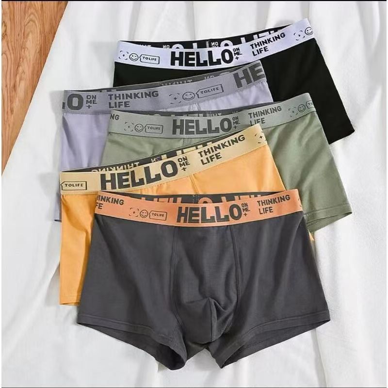 Men's Underwear Autumn and Winter Pure Cotton Crotch Popular Style Comfortable Large Size Boxer Briefs Simple Breathable Flat Shorts Wholesale