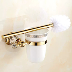 European style golden crystal series toilet brush holder antique hardware pendant bathroom supplies toilet brush set