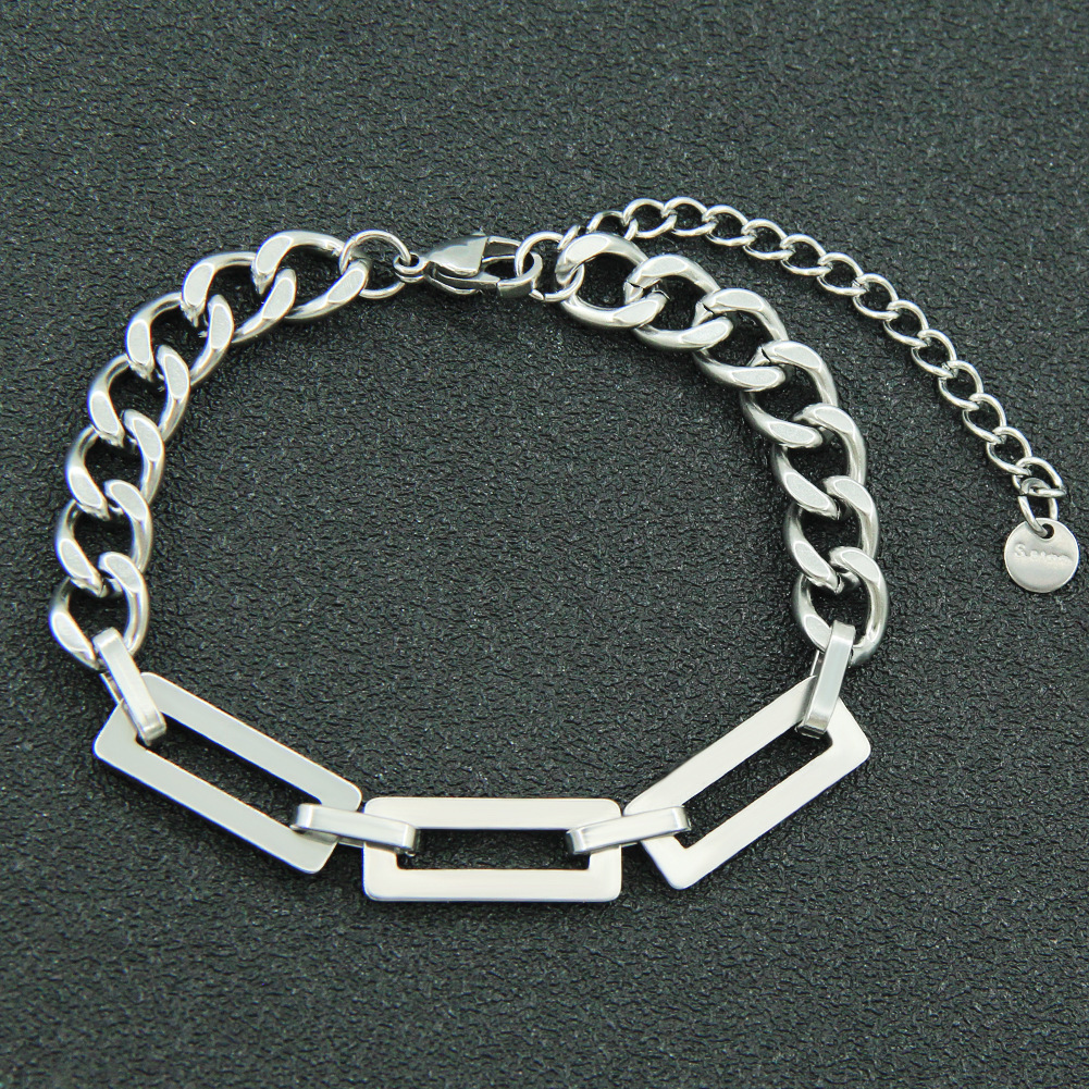 1 Piece Simple Style Solid Color Titanium Steel Polishing Unisex Bracelets