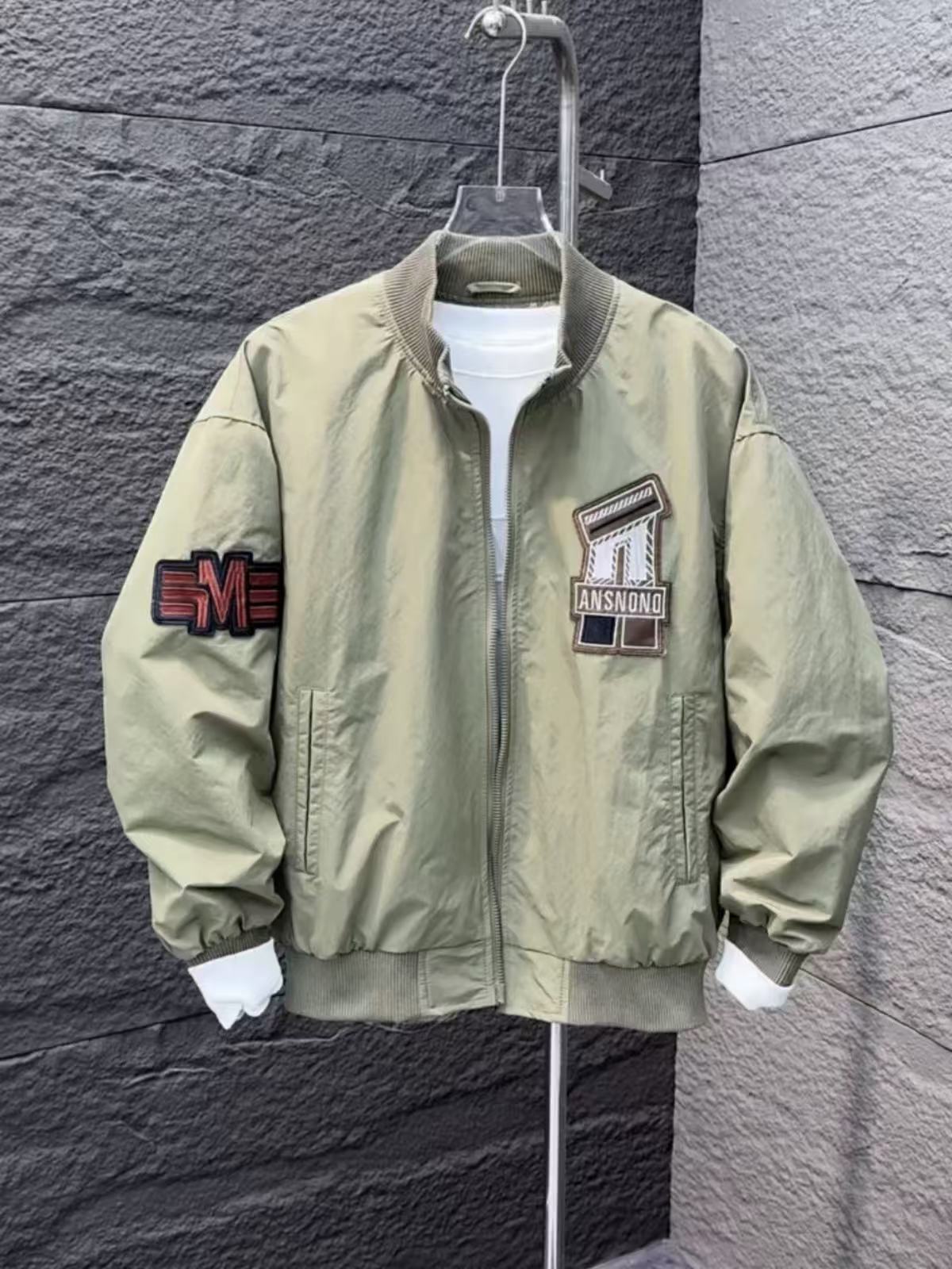 Embroidered Baseball Jersey Men's Trendy Workwear Versatile Flight Suit Jacket Jacket_voghion.com