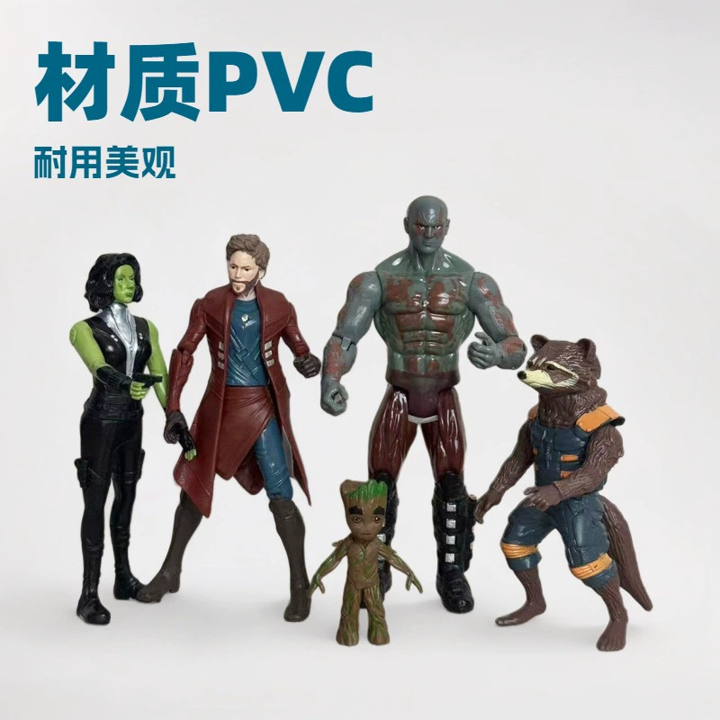 Guardians of the Galaxy Anime Figure Groot Tree Groot Rocket Raccoon Doll Figure Model Ornament Batch